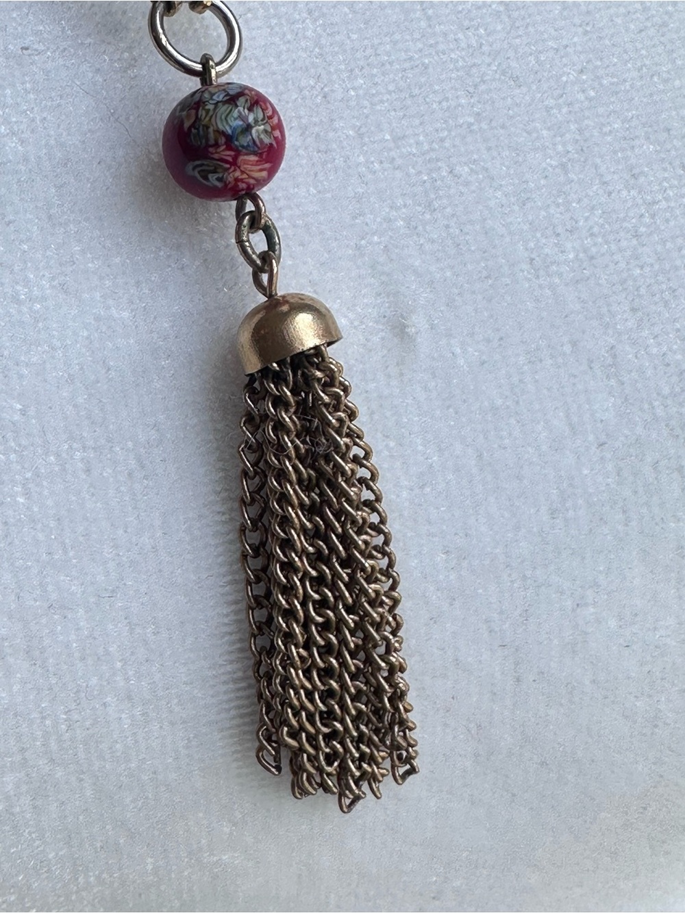 Sarah Coventry Gold-tone Necklace with Red Beads and Tassel - Picture 9 of 13